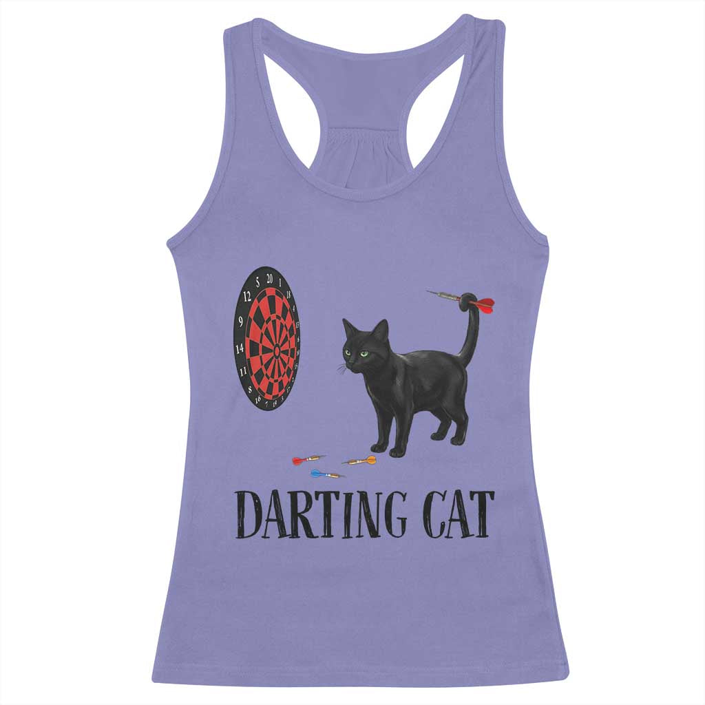 Funny Black Cat Darts Player Racerback Tank Top Darting Cat Dartist Gift TS12 Violet Print Your Wear