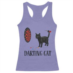 Funny Black Cat Darts Player Racerback Tank Top Darting Cat Dartist Gift TS12 Violet Print Your Wear