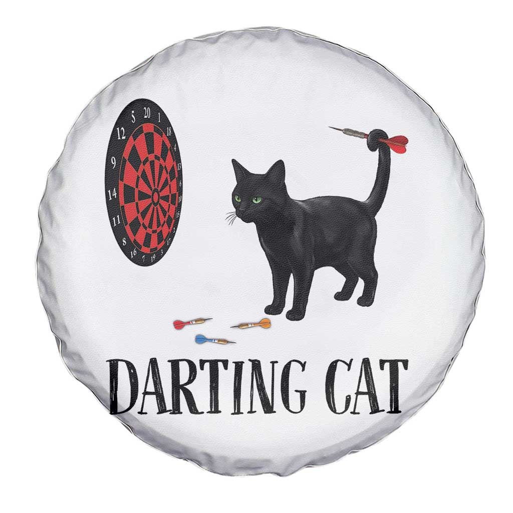 Funny Black Cat Darts Player Spare Tire Cover Darting Cat Dartist Gift TS12 Print Your Wear