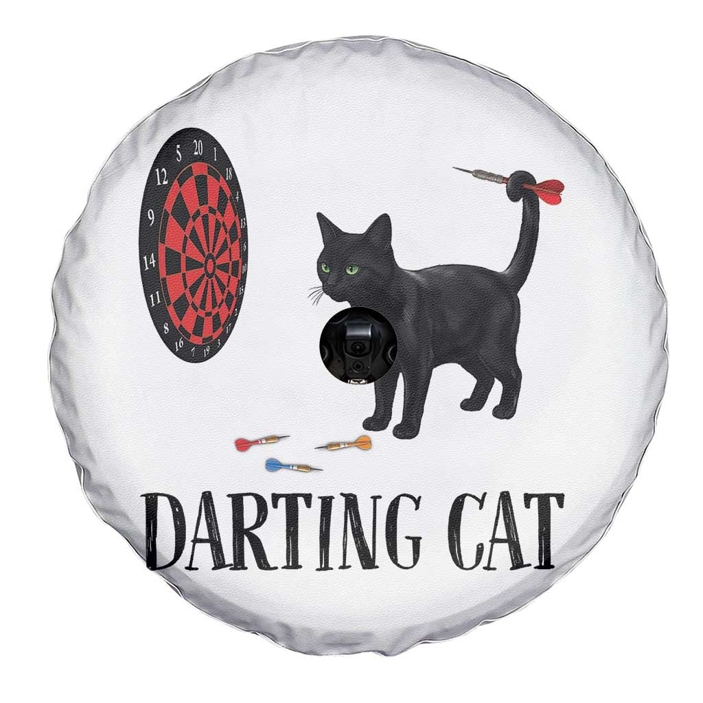 Funny Black Cat Darts Player Spare Tire Cover Darting Cat Dartist Gift TS12 Print Your Wear