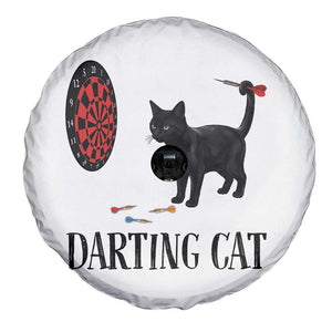 Funny Black Cat Darts Player Spare Tire Cover Darting Cat Dartist Gift TS12 Print Your Wear