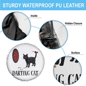 Funny Black Cat Darts Player Spare Tire Cover Darting Cat Dartist Gift TS12 Print Your Wear