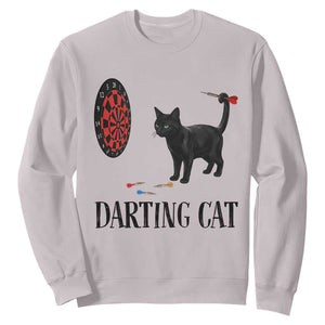 Funny Black Cat Darts Player Sweatshirt Darting Cat Dartist Gift TS12 Ice Gray Print Your Wear