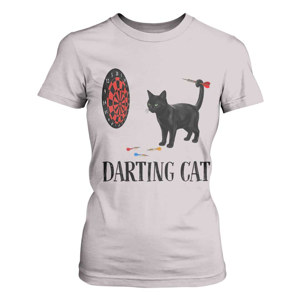 Funny Black Cat Darts Player T Shirt For Women Darting Cat Dartist Gift TS12 Ice Gray Print Your Wear