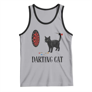 Funny Black Cat Darts Player Tank Top Darting Cat Dartist Gift TS12 Athletic Heather Black Print Your Wear
