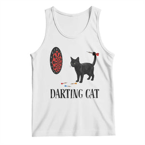 Funny Black Cat Darts Player Tank Top Darting Cat Dartist Gift TS12 White Print Your Wear