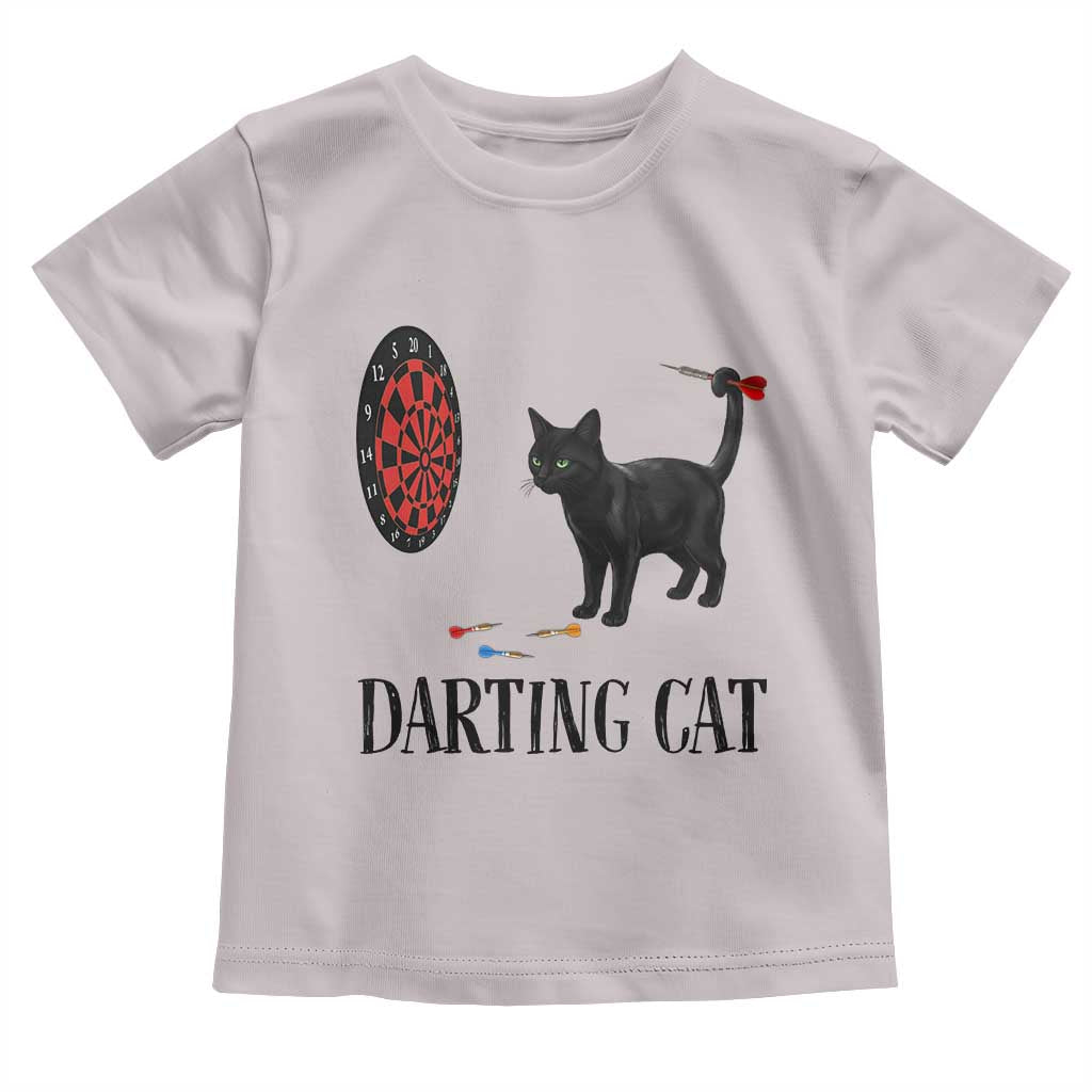 Funny Black Cat Darts Player Toddler T Shirt Darting Cat Dartist Gift TS12 Ice Gray Print Your Wear