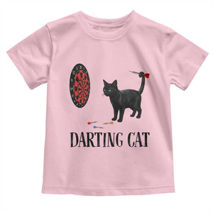 Funny Black Cat Darts Player Toddler T Shirt Darting Cat Dartist Gift TS12 Light Pink Print Your Wear
