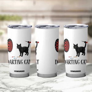 Funny Black Cat Darts Player Tumbler Cup Darting Cat Dartist Gift TS12 Print Your Wear