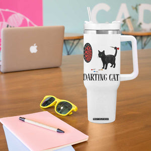 Funny Black Cat Darts Player Tumbler With Handle Darting Cat Dartist Gift TS12 Print Your Wear