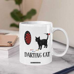 Funny Black Cat Darts Player Coffee Mug Darting Cat Dartist Gift TS12 Print Your Wear