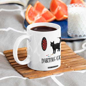 Funny Black Cat Darts Player Coffee Mug Darting Cat Dartist Gift TS12 Print Your Wear