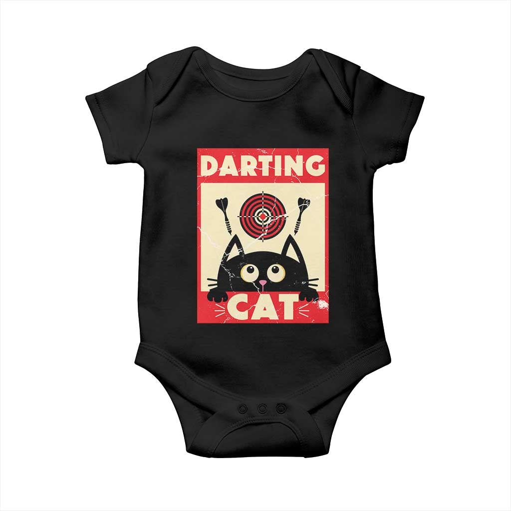 Black Cat Dart Thrower Baby Onesie Cat Lover Dartist Gift TS12 Black Print Your Wear