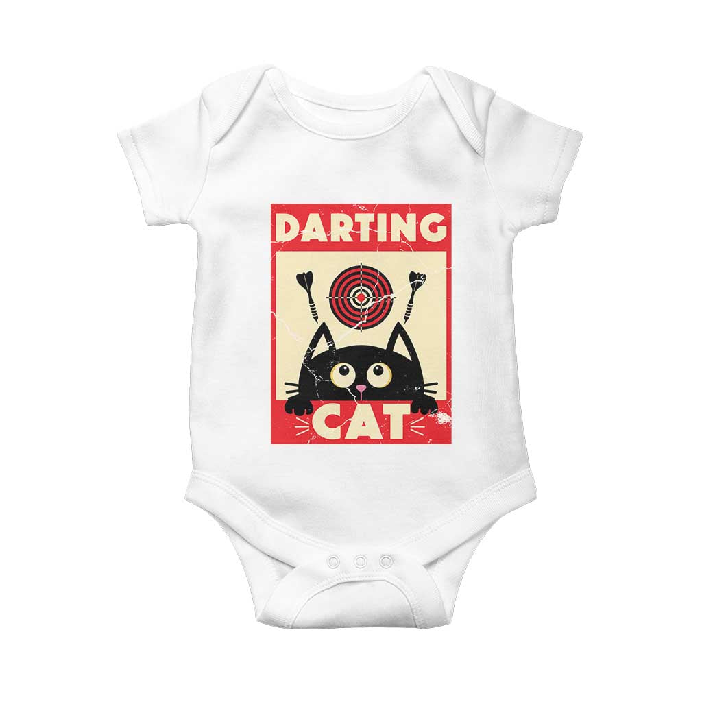 Black Cat Dart Thrower Baby Onesie Cat Lover Dartist Gift TS12 White Print Your Wear