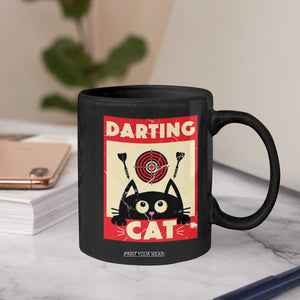 Black Cat Dart Thrower Coffee Mug Cat Lover Dartist Gift TS12 Print Your Wear