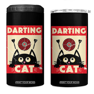 Black Cat Dart Thrower 4 in 1 Can Cooler Tumbler Cat Lover Dartist Gift TS12 One Size: 16 oz Black Print Your Wear