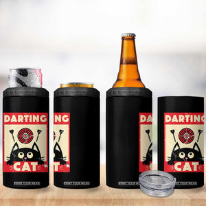 Black Cat Dart Thrower 4 in 1 Can Cooler Tumbler Cat Lover Dartist Gift TS12 Print Your Wear