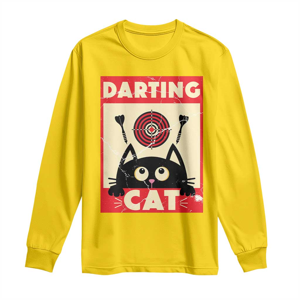 Black Cat Dart Thrower Long Sleeve Shirt Cat Lover Dartist Gift TS12 Daisy Print Your Wear