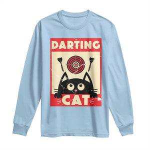 Black Cat Dart Thrower Long Sleeve Shirt Cat Lover Dartist Gift TS12 Light Blue Print Your Wear