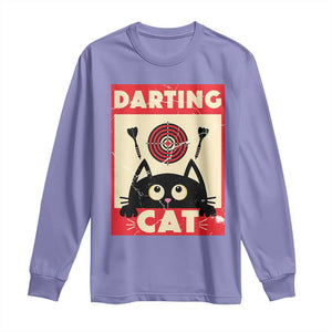 Black Cat Dart Thrower Long Sleeve Shirt Cat Lover Dartist Gift TS12 Violet Print Your Wear