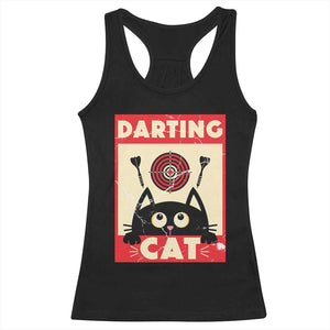 Black Cat Dart Thrower Racerback Tank Top Cat Lover Dartist Gift TS12 Black Print Your Wear