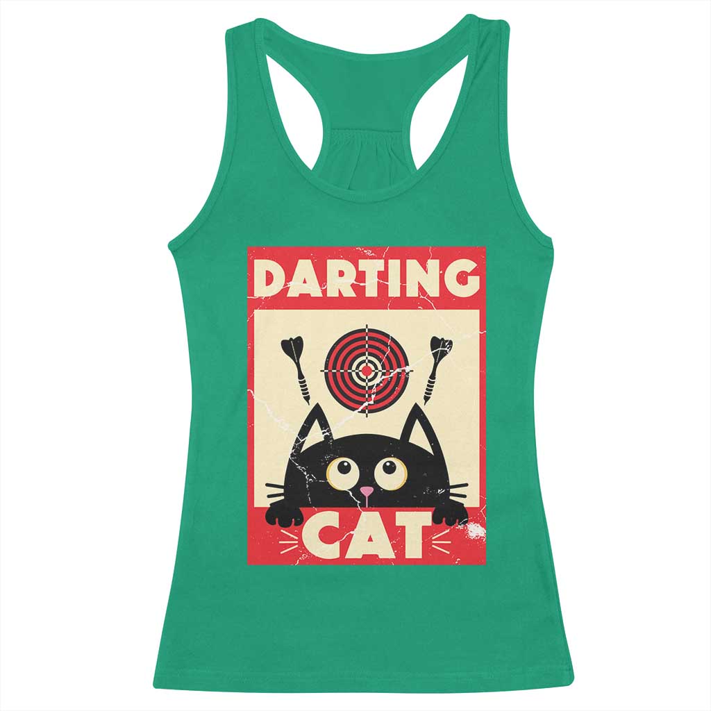 Black Cat Dart Thrower Racerback Tank Top Cat Lover Dartist Gift TS12 Irish Green Print Your Wear