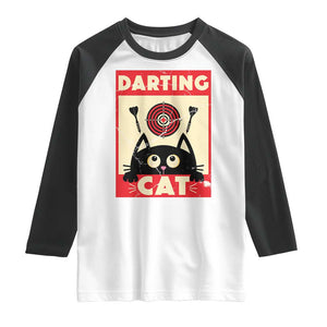 Black Cat Dart Thrower Raglan Shirt Cat Lover Dartist Gift TS12 White Black Print Your Wear