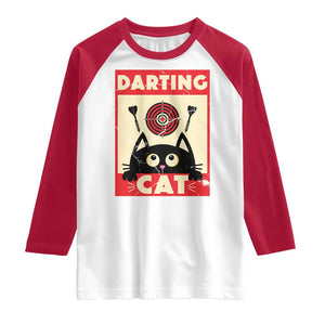 Black Cat Dart Thrower Raglan Shirt Cat Lover Dartist Gift TS12 White Red Print Your Wear