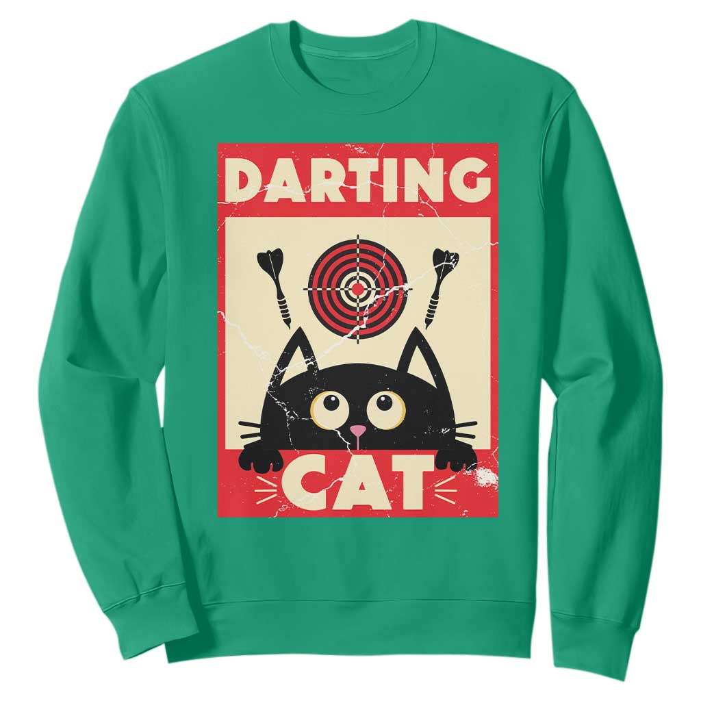 Black Cat Dart Thrower Sweatshirt Cat Lover Dartist Gift TS12 Irish Green Print Your Wear