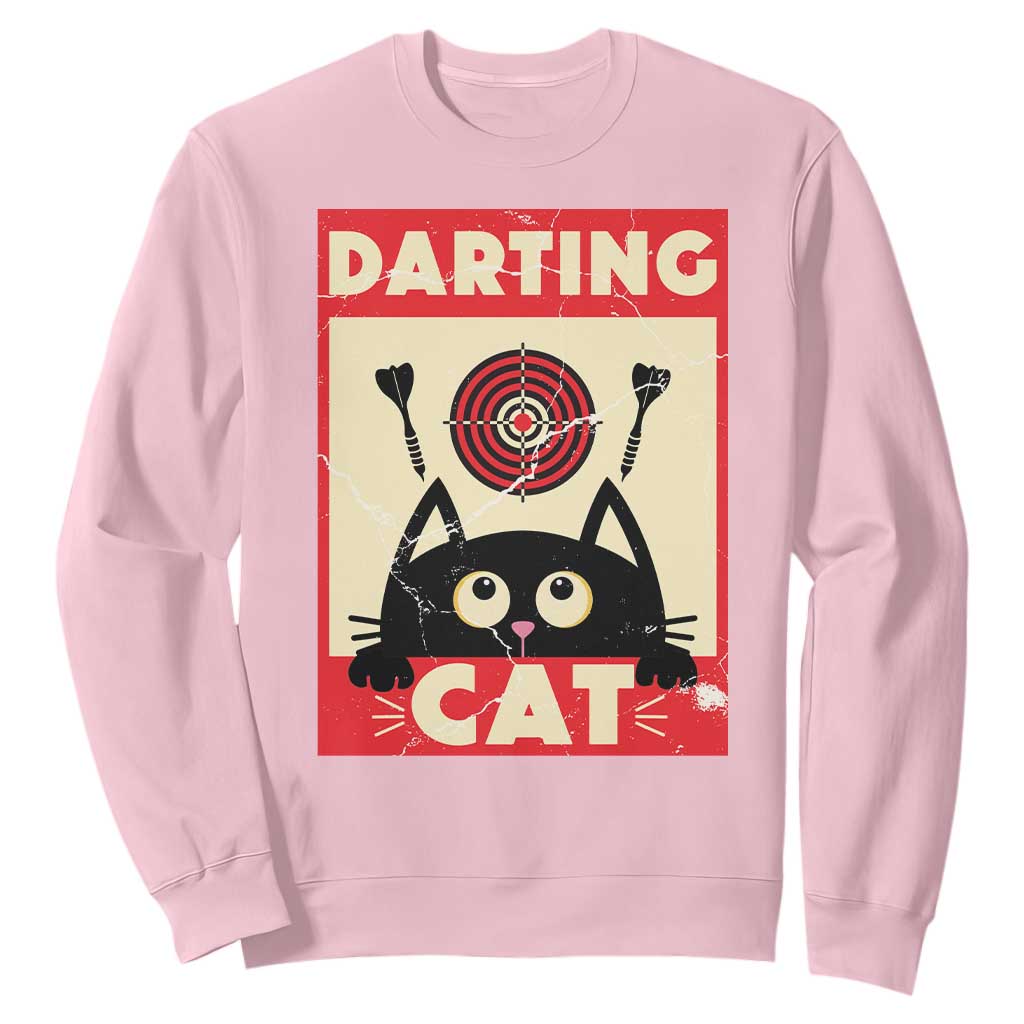 Black Cat Dart Thrower Sweatshirt Cat Lover Dartist Gift TS12 Light Pink Print Your Wear