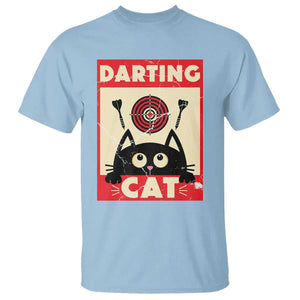 Black Cat Dart Thrower T Shirt Cat Lover Dartist Gift TS12 Light Blue Print Your Wear