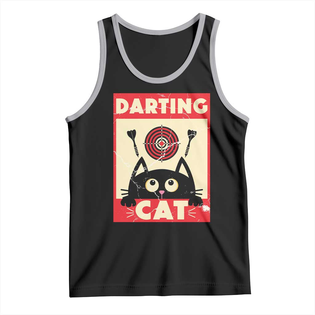 Black Cat Dart Thrower Tank Top Cat Lover Dartist Gift TS12 Black Athletic Heather Print Your Wear