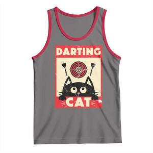 Black Cat Dart Thrower Tank Top Cat Lover Dartist Gift TS12 Deep Heather Red Print Your Wear