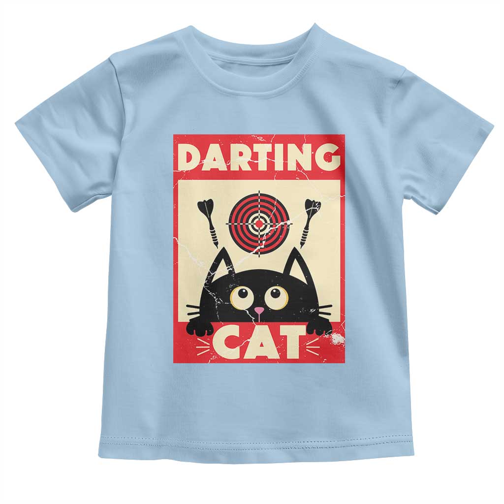 Black Cat Dart Thrower Toddler T Shirt Cat Lover Dartist Gift TS12 Light Blue Print Your Wear