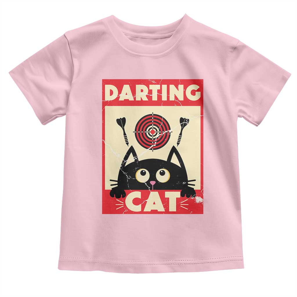 Black Cat Dart Thrower Toddler T Shirt Cat Lover Dartist Gift TS12 Light Pink Print Your Wear