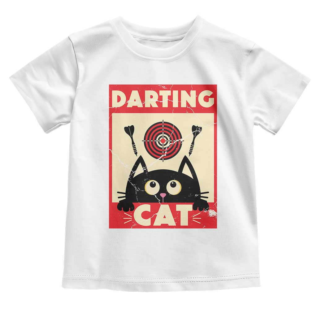 Black Cat Dart Thrower Toddler T Shirt Cat Lover Dartist Gift TS12 White Print Your Wear