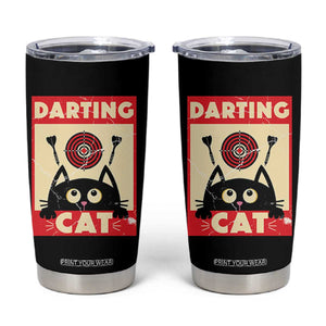 Black Cat Dart Thrower Tumbler Cup Cat Lover Dartist Gift TS12 Black Print Your Wear