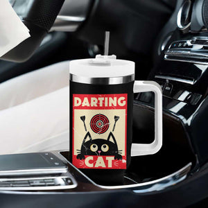 Black Cat Dart Thrower Tumbler With Handle Cat Lover Dartist Gift TS12 Print Your Wear