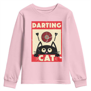 Black Cat Dart Thrower Youth Sweatshirt Cat Lover Dartist Gift TS12 Light Pink Print Your Wear