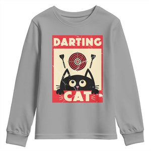 Black Cat Dart Thrower Youth Sweatshirt Cat Lover Dartist Gift TS12 Sport Gray Print Your Wear