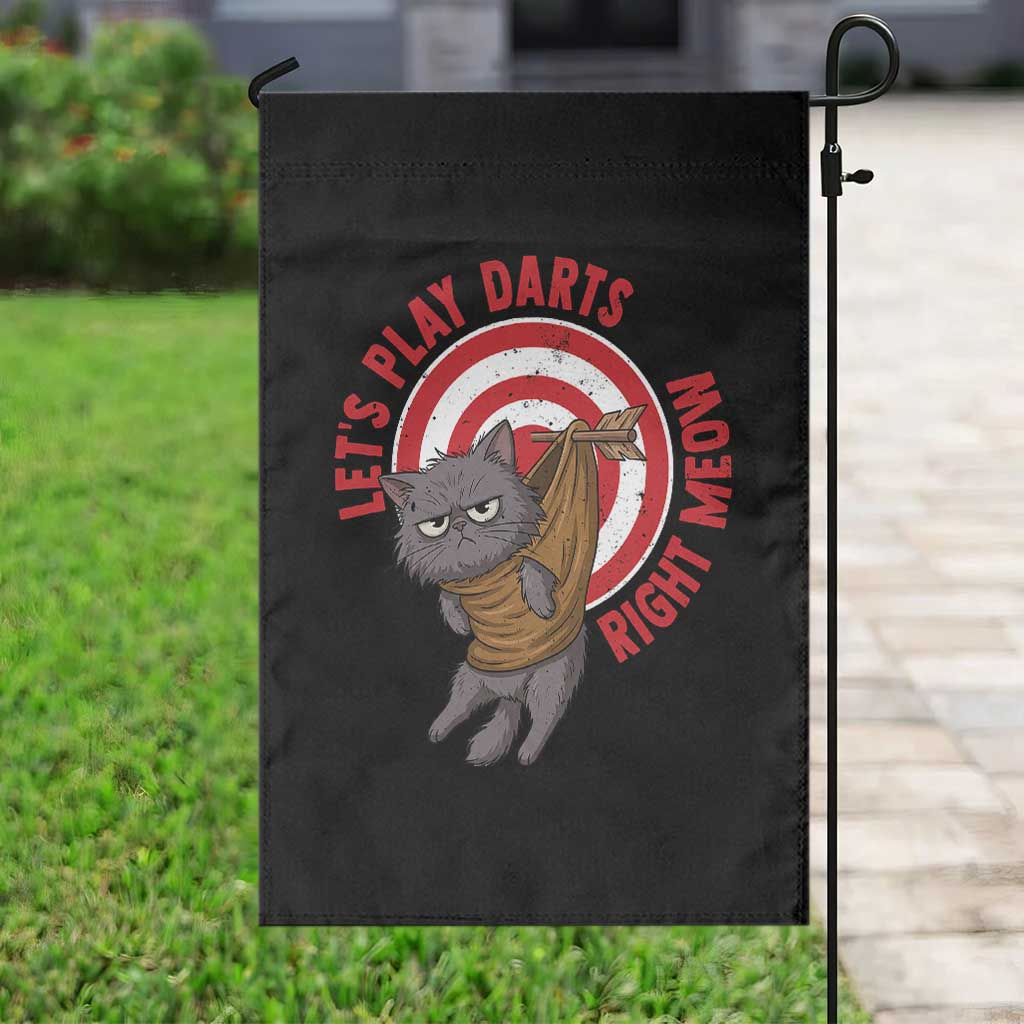 Funny Cat Darts Lover Garden Flag Lets Play Darts Right Meow TS12 Print Your Wear