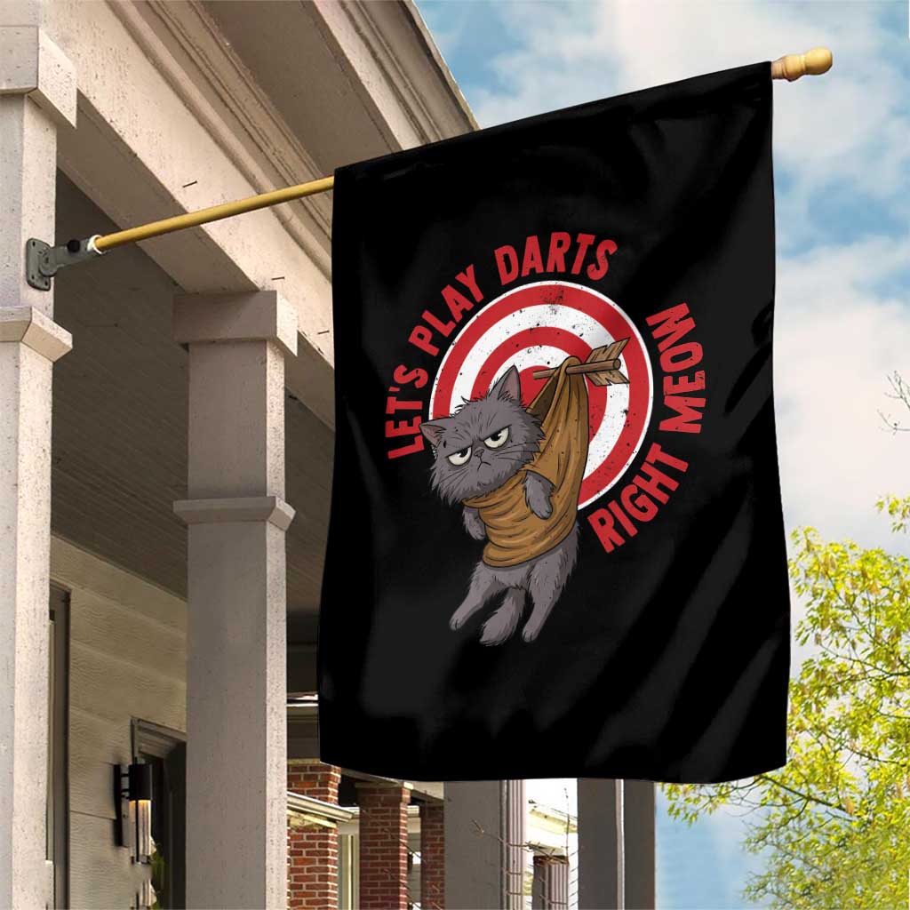 Funny Cat Darts Lover Garden Flag Lets Play Darts Right Meow TS12 Print Your Wear