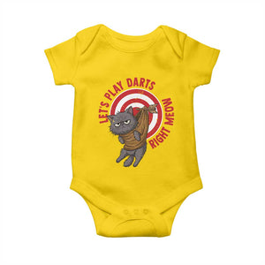 Funny Cat Darts Lover Baby Onesie Lets Play Darts Right Meow TS12 Daisy Print Your Wear