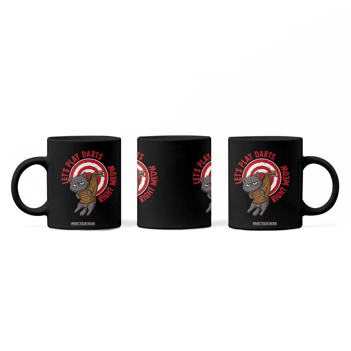 Funny Cat Darts Lover Coffee Mug Lets Play Darts Right Meow TS12 Print Your Wear