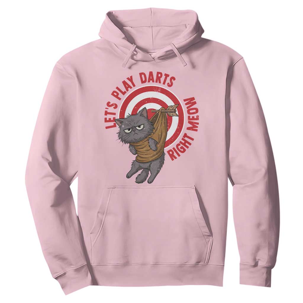 Funny Cat Darts Lover Hoodie Lets Play Darts Right Meow TS12 Light Pink Print Your Wear