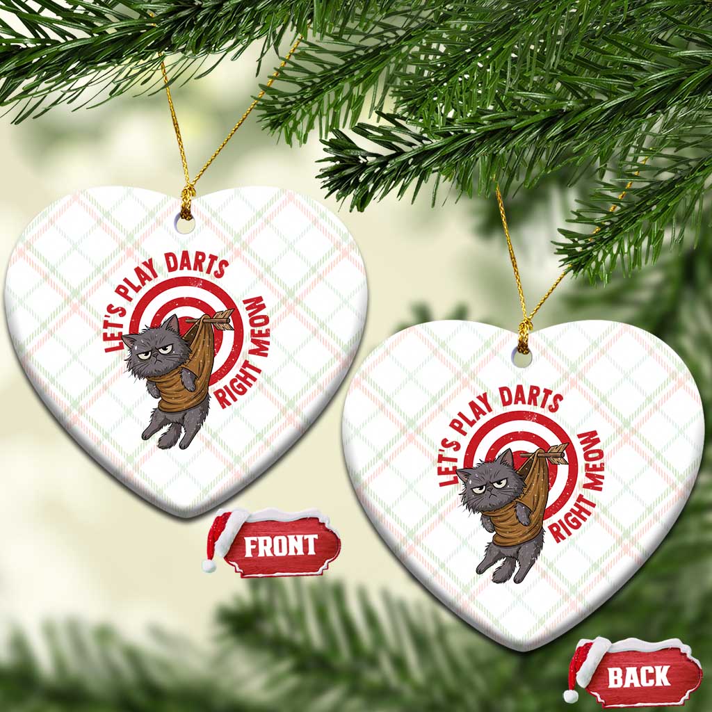 Funny Cat Darts Lover Ceramic Ornament Lets Play Darts Right Meow TS12 Print Your Wear