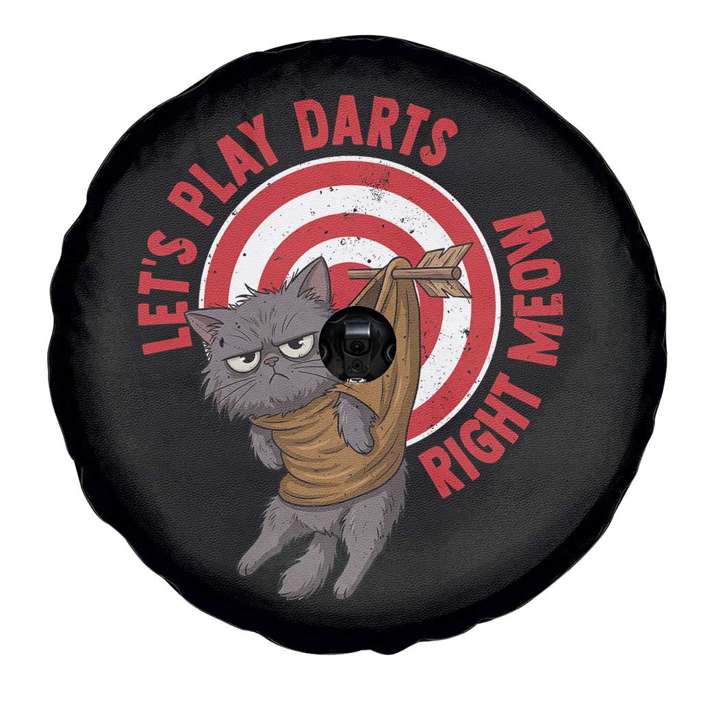 Funny Cat Darts Lover Spare Tire Cover Lets Play Darts Right Meow TS12 Print Your Wear