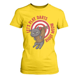 Funny Cat Darts Lover T Shirt For Women Lets Play Darts Right Meow TS12 Daisy Print Your Wear