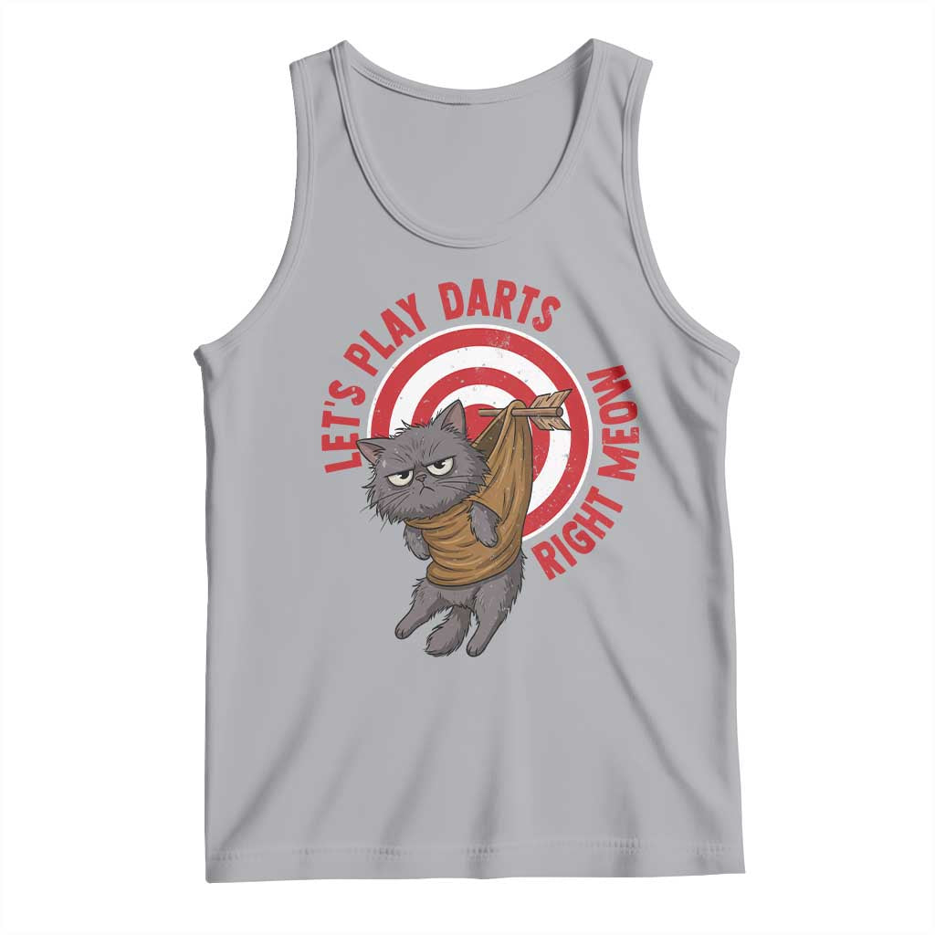 Funny Cat Darts Lover Tank Top Lets Play Darts Right Meow TS12 Athletic Heather Print Your Wear
