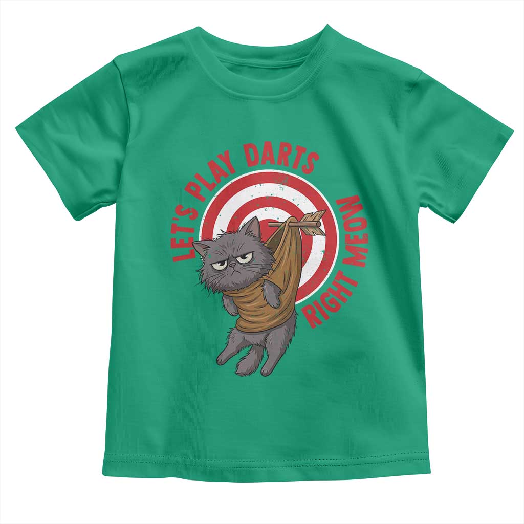 Funny Cat Darts Lover Toddler T Shirt Lets Play Darts Right Meow TS12 Irish Green Print Your Wear